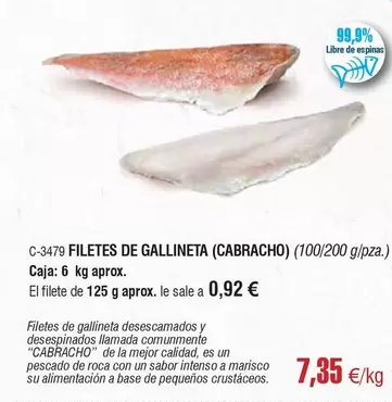 Oferta de Roca - Filetes De Gallineta (cabracho) por 7,35€ en Abordo