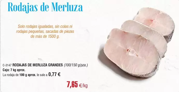 Oferta de Rodajas De Merluza Grandes por 7,65€ en Abordo