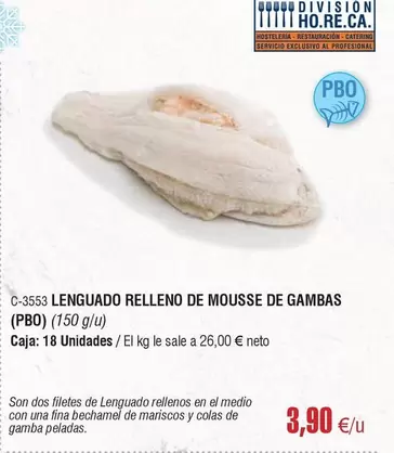 Oferta de Lenguado Relleno De Mousse De Gambas por 3,9€ en Abordo