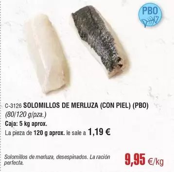 Oferta de Solomillos De Merluza por 9,95€ en Abordo