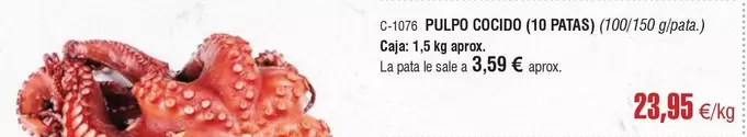 Oferta de Pulpo -  Cocido por 3,59€ en Abordo