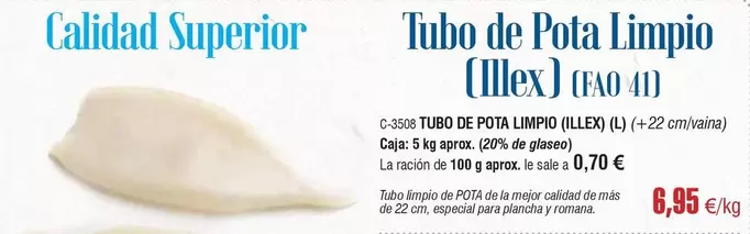 Oferta de Tubo De Pota Limpio por 6,95€ en Abordo