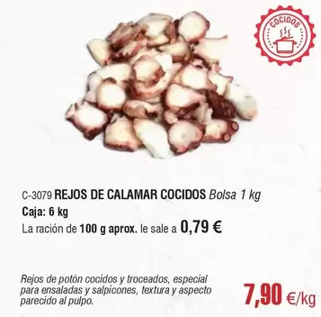 Oferta de Pulpo - Rejos De Calamar Cocidos por 7,9€ en Abordo