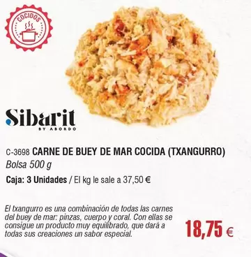 Oferta de Carne De Buey De Mar Cocida por 18,75€ en Abordo