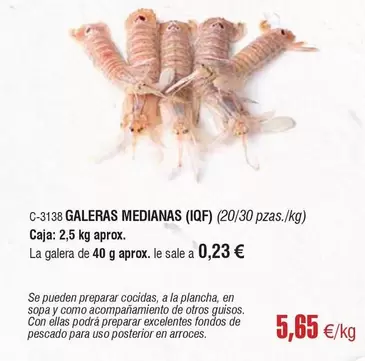 Oferta de Galeras Medianas por 5,65€ en Abordo