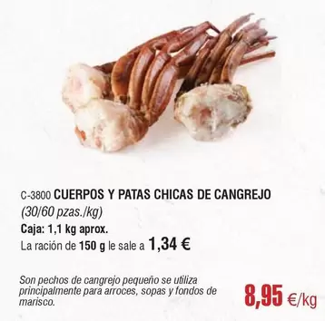 Oferta de Cuerpos Y Patas Chicas De Cangrejo por 8,95€ en Abordo