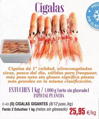 Oferta de Glas - Cigalas Gigantas por 25,95€ en Abordo