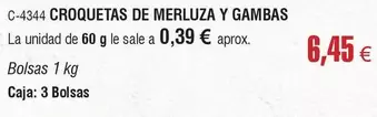 Oferta de Croquetas De Merluza Y Gambas por 6,45€ en Abordo