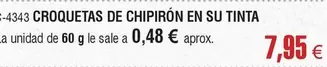 Oferta de Croquetas De Chipirón En Su Tinta por 7,95€ en Abordo