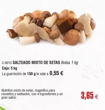 Oferta de Salteado Mixto De Setas por 3,65€ en Abordo