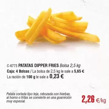 Oferta de Patatas Dipper Fries por 2,26€ en Abordo