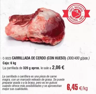 Oferta de Natura - Carrillada De Cerdo por 6,45€ en Abordo