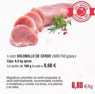 Oferta de Solomillo De Cerdo por 6,8€ en Abordo