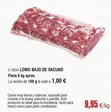 Oferta de Ideal - Lomo Bajo De Vacuno por 9,95€ en Abordo