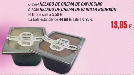 Oferta de Helado De Crema De Capuccino por 13,95€ en Abordo