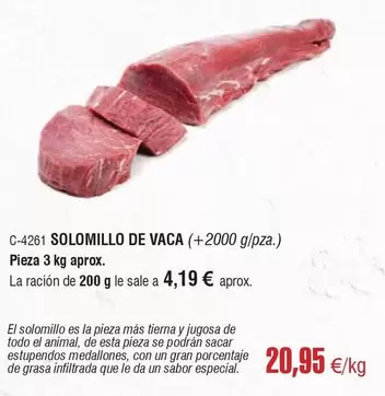 Oferta de Solomillo De Vaca por 20,95€ en Abordo