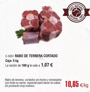 Oferta de Rabo De Ternera Cortado por 10,65€ en Abordo