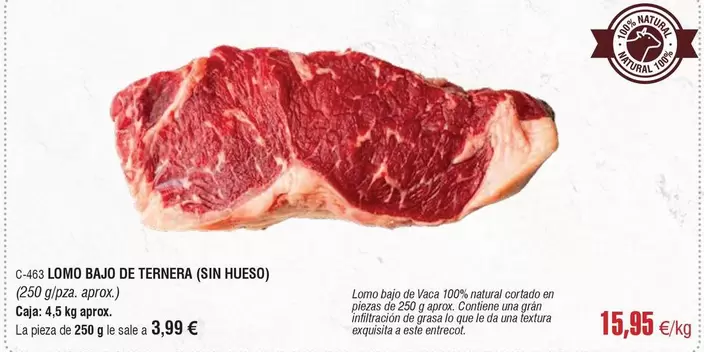 Oferta de Lomo Bano De Ternera por 3,99€ en Abordo