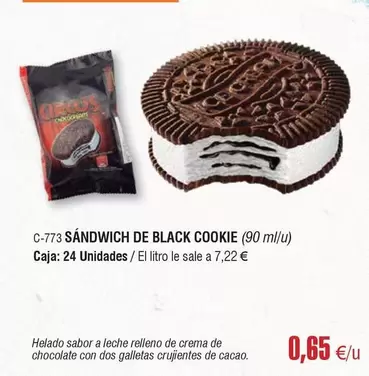 Oferta de Sándwich De Black Cookie por 0,65€ en Abordo