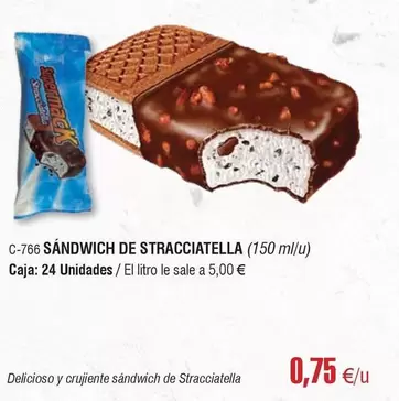 Oferta de Sandwich De Stracciatella por 0,75€ en Abordo