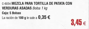 Oferta de Mezcla Para Tortilla De Patata Con Verduras Asadas por 3,45€ en Abordo