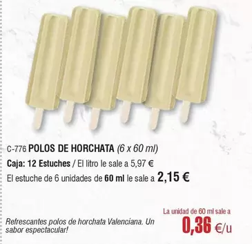 Oferta de Polos De Horchata por 2,15€ en Abordo