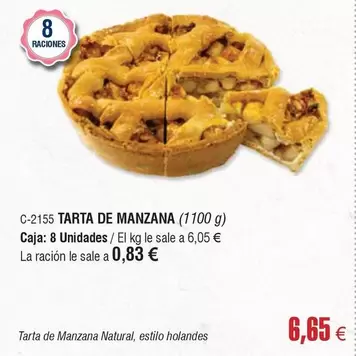 Oferta de Tarta De Manzana por 6,65€ en Abordo