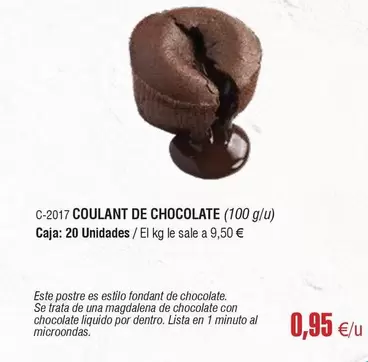 Oferta de Lista - Coulant De Chocolate por 0,95€ en Abordo