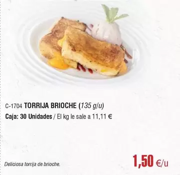 Oferta de Torrija Brioche por 1,5€ en Abordo