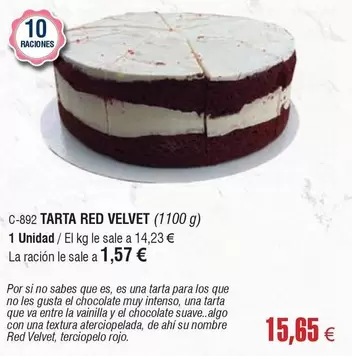 Oferta de Intenso - Tarta Red Velvet por 15,65€ en Abordo