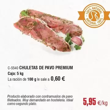 Oferta de Premium - Chuletas De Pavo por 5,95€ en Abordo