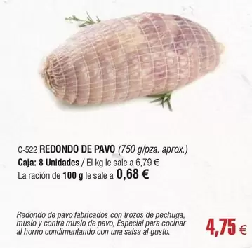 Oferta de Redondo -  De Pavo por 4,75€ en Abordo