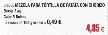 Oferta de Mezcla Para Tortilla De Patata Con Chorizo por 4,85€ en Abordo