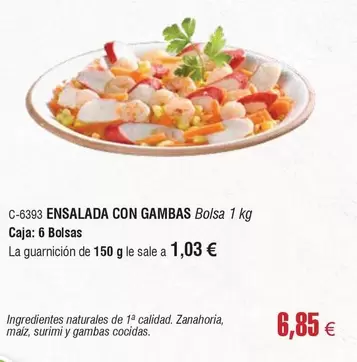 Oferta de Ensalada Con Gambas por 6,85€ en Abordo