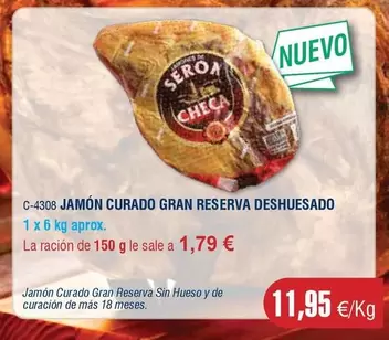 Oferta de Gran Reserva - Jamon Curado  Deshuesado por 11,95€ en Abordo