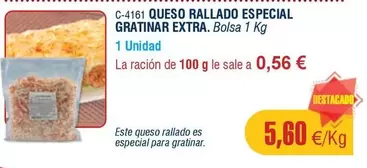 Oferta de Queso Rallado Especial Gratinar Extra por 0,56€ en Abordo