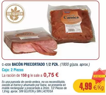 Oferta de 1800 - Bacón Precortado por 4,99€ en Abordo