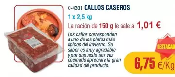 Oferta de Callos Caseros por 6,75€ en Abordo