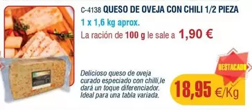 Oferta de Ideal - Queso De Oveja Con Chili por 18,95€ en Abordo