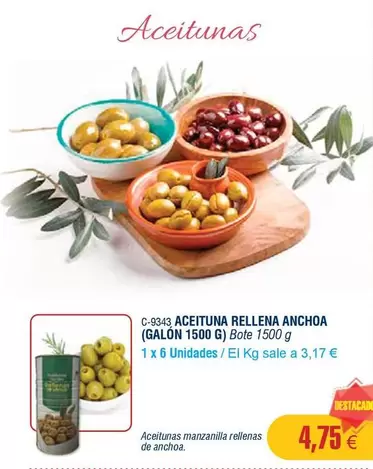 Oferta de Manzanilla - Aceituna Rellena Anchoa por 4,75€ en Abordo