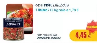 Oferta de Abordo - Pisto por 4,45€ en Abordo