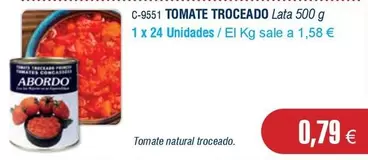 Oferta de Abordo - Tomate Troceado por 0,79€ en Abordo