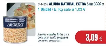 Oferta de Abordo - Alubia Natural Extra por 3,09€ en Abordo