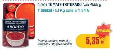 Oferta de Abordo - Tomate Triturado por 5,35€ en Abordo