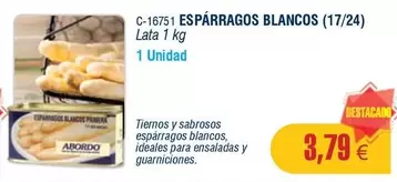 Oferta de Abordo - Espárragos Blancos por 3,79€ en Abordo