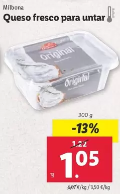 Oferta de Milbona - Queso Fresco Para Untar por 1,05€ en Lidl