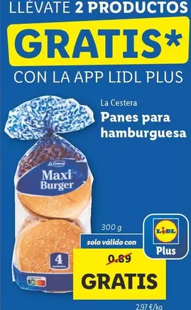 Oferta de La Cestera - Panes Para Hamburguesa por 0,89€ en Lidl