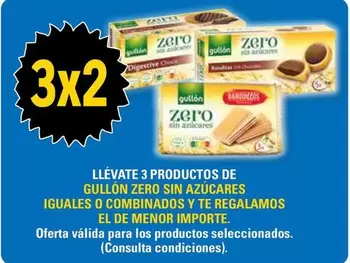 Oferta de Gullón - Llevate 3 Productos De  Zero Sin Azúcares Iguales O Combinados Y Te Regalamos El De Menor Importe en E.Leclerc