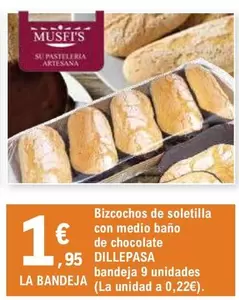 Oferta de Musfi's - Bizcochos De Soletilla Con Medio Baño De Chocolate por 1,95€ en E.Leclerc