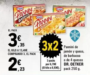 Oferta de Dr Oetker - Pannini De Jamon Y Queso por 3,35€ en E.Leclerc